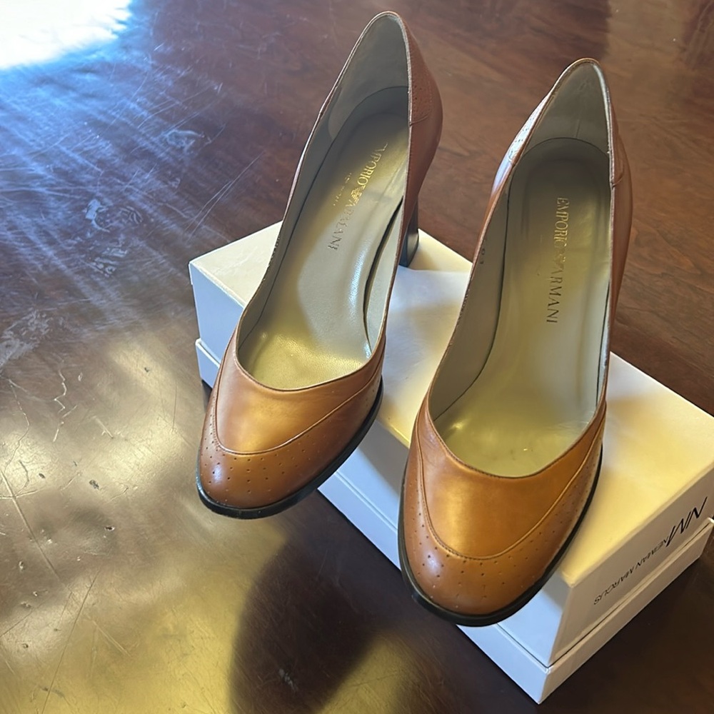 Emporio Armani Stacked Heeled Pumps